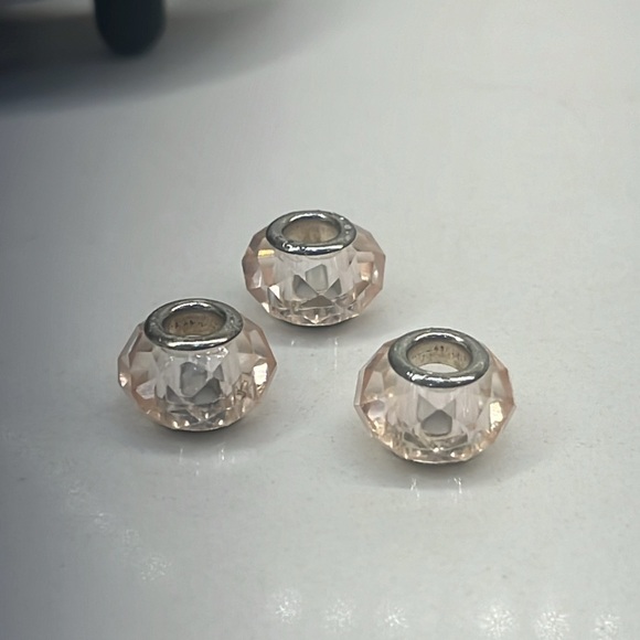 Silver 925 Crystal Charm Beads (set of 3) - Picture 5 of 11